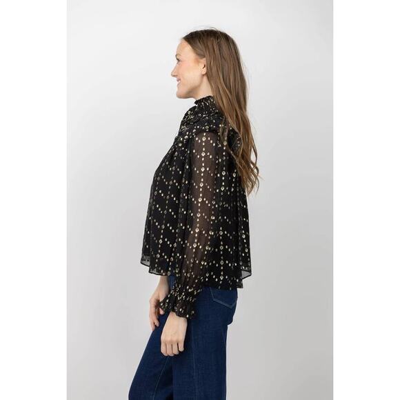 Ulla Johnson Black and Gold Blouse - Picture 2 of 3